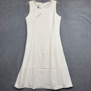 Talbots‎ Womens Sheath Dress Size 8 Ivory Sleeveless Knee Length NWT